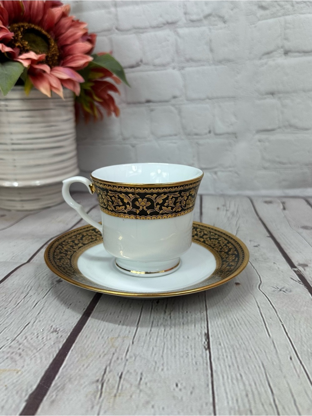 vtg Yu Feng made in jingdezhen china Classic White Porcelain Teacup saucer 2pc